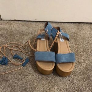 Steve Madden blue sandals worn once!